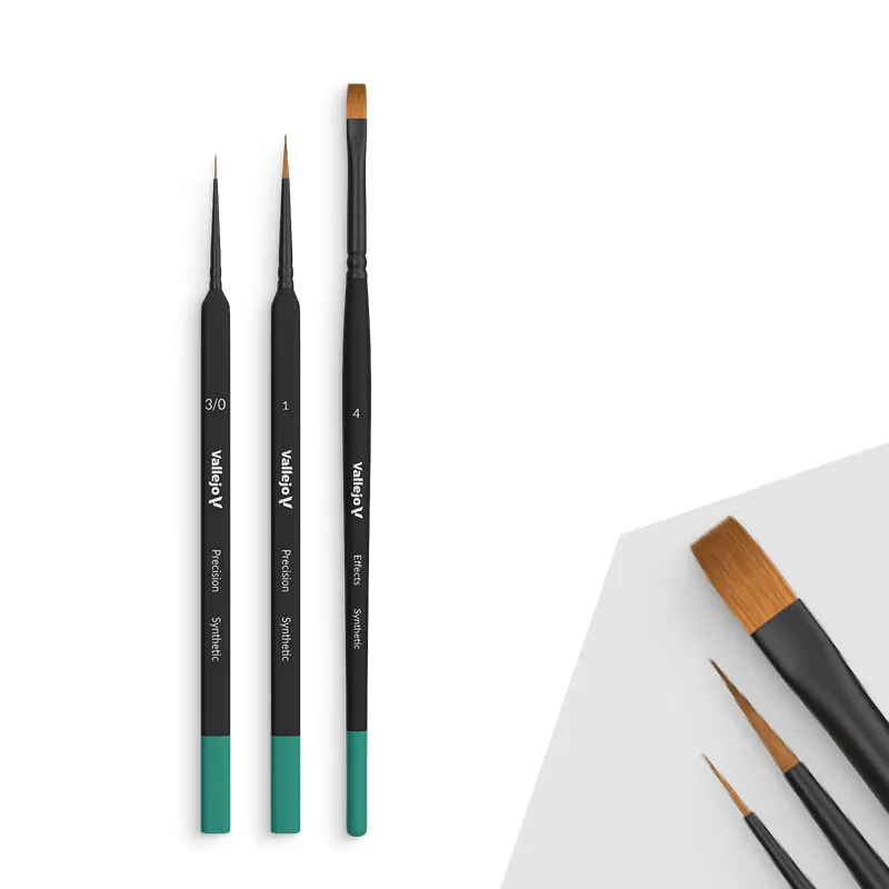 Vallejo Brush: Starter Set Syntetic Hair 3pcs