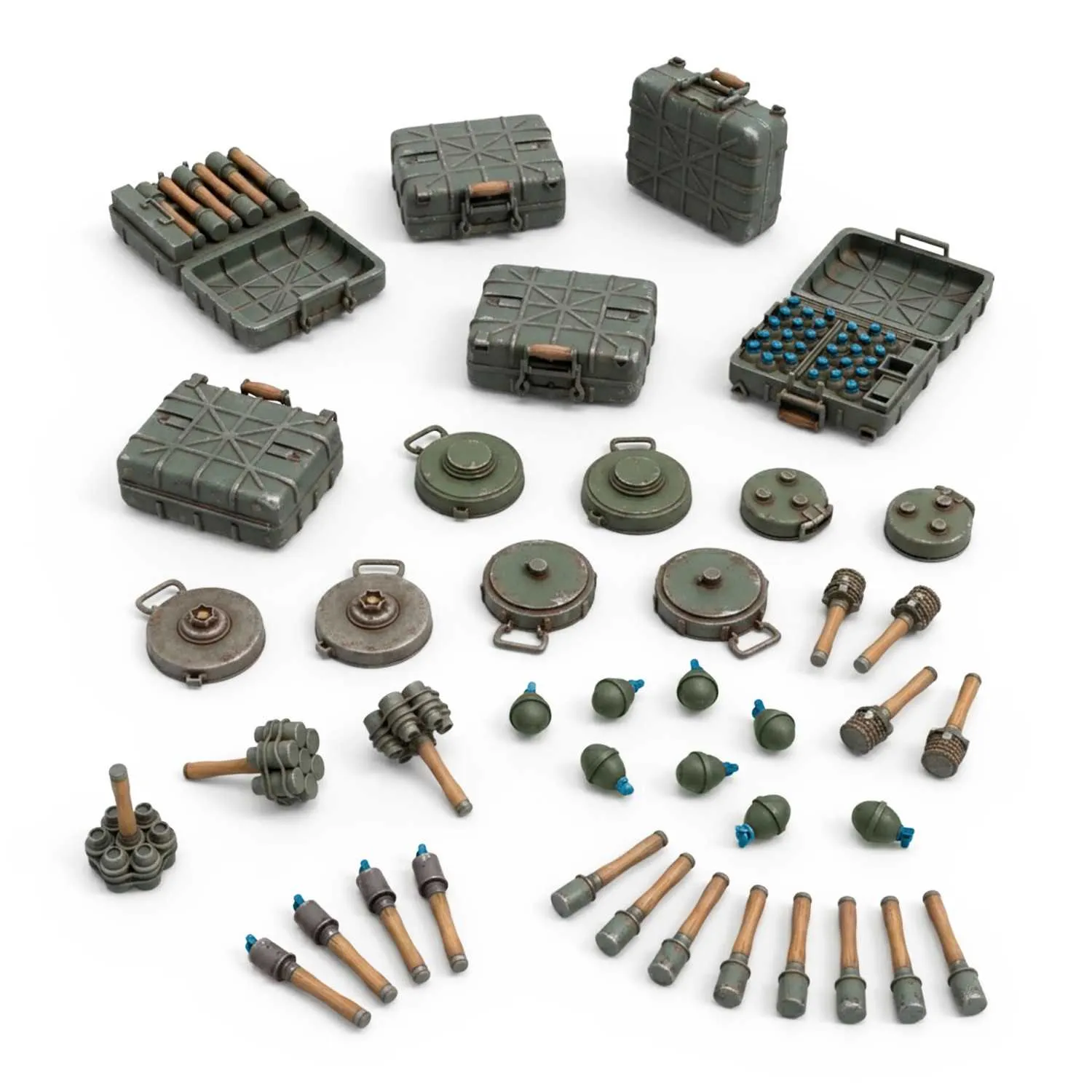 Green Stuff World: 3D Printed Resin Set - WWII German Grenades (41) (1:35)