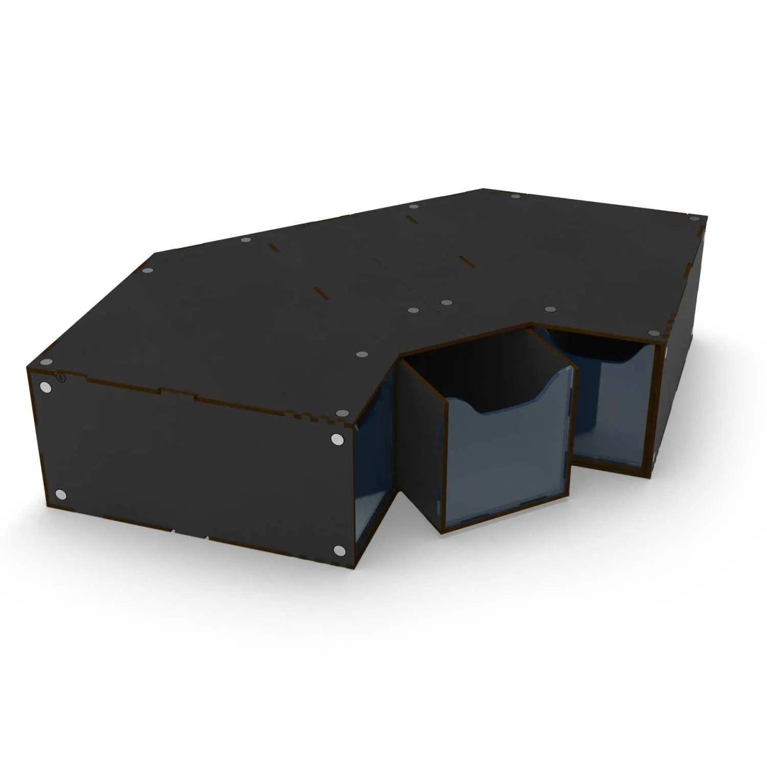 Stackable hobby corner drawer rack with 3 drawers - Black (Magnetized)