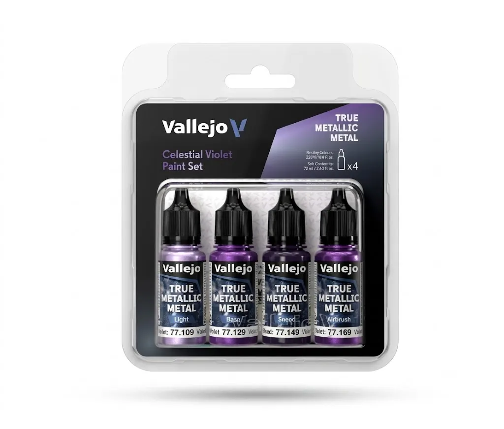 Vallejo True Metallic Metal: Celestial Violet Paint Set (4x18ml)