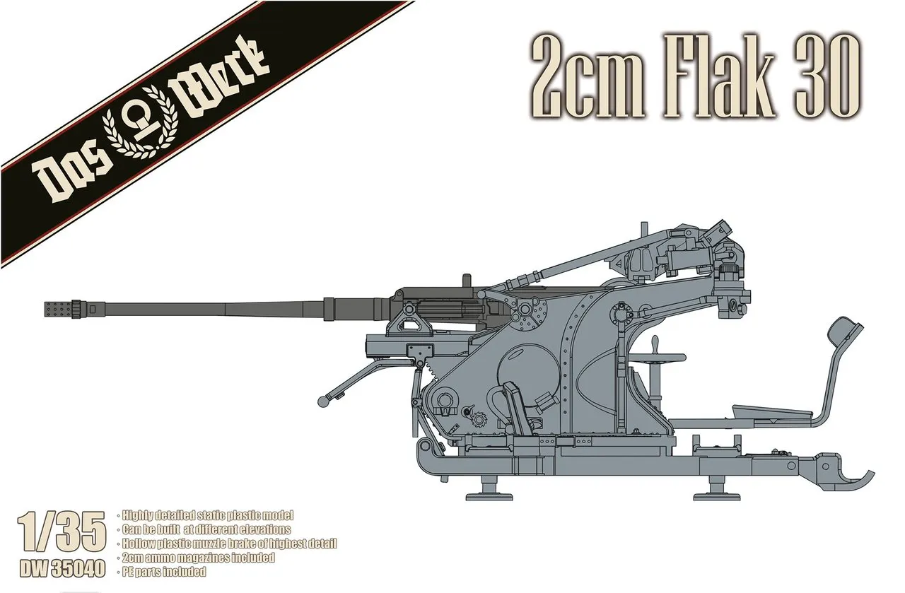 2cm Flak 30 Flugabwehrkanone  2-cm-Flak 30 1:35