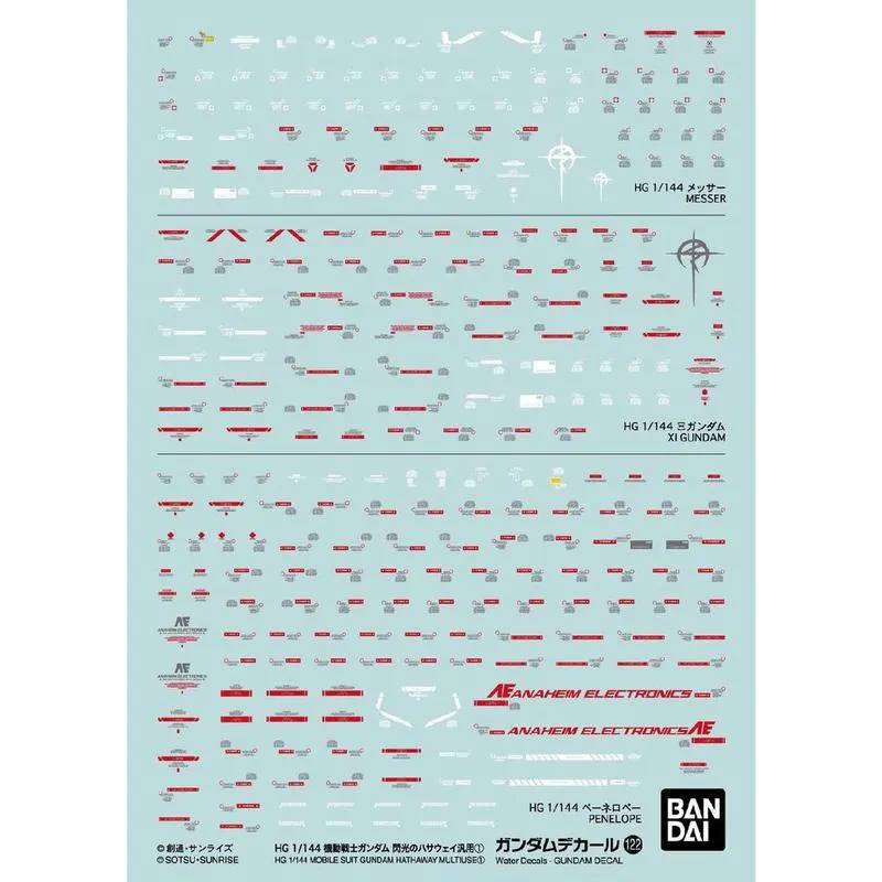 Gundam Decal No.122 HG Mobile Suit Gundam Hathaway's Flash 1 - 1/144