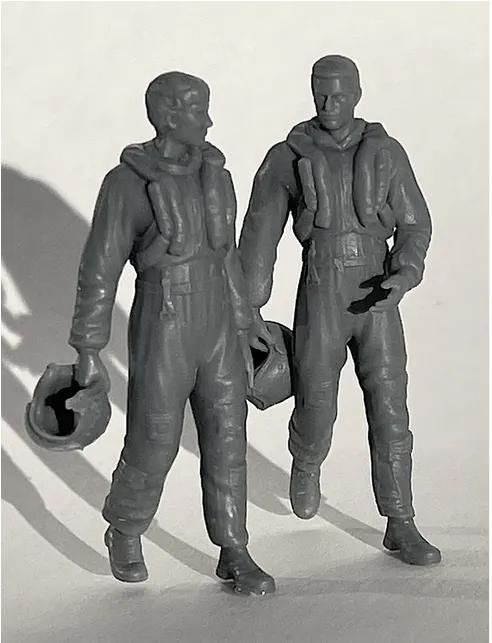 Walking RAF Vampire Pilots w Mk 1A Helmets