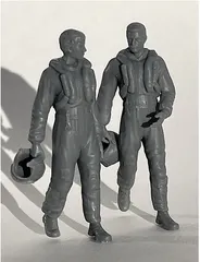 Walking RAF Vampire Pilots w Mk 1A Helmets