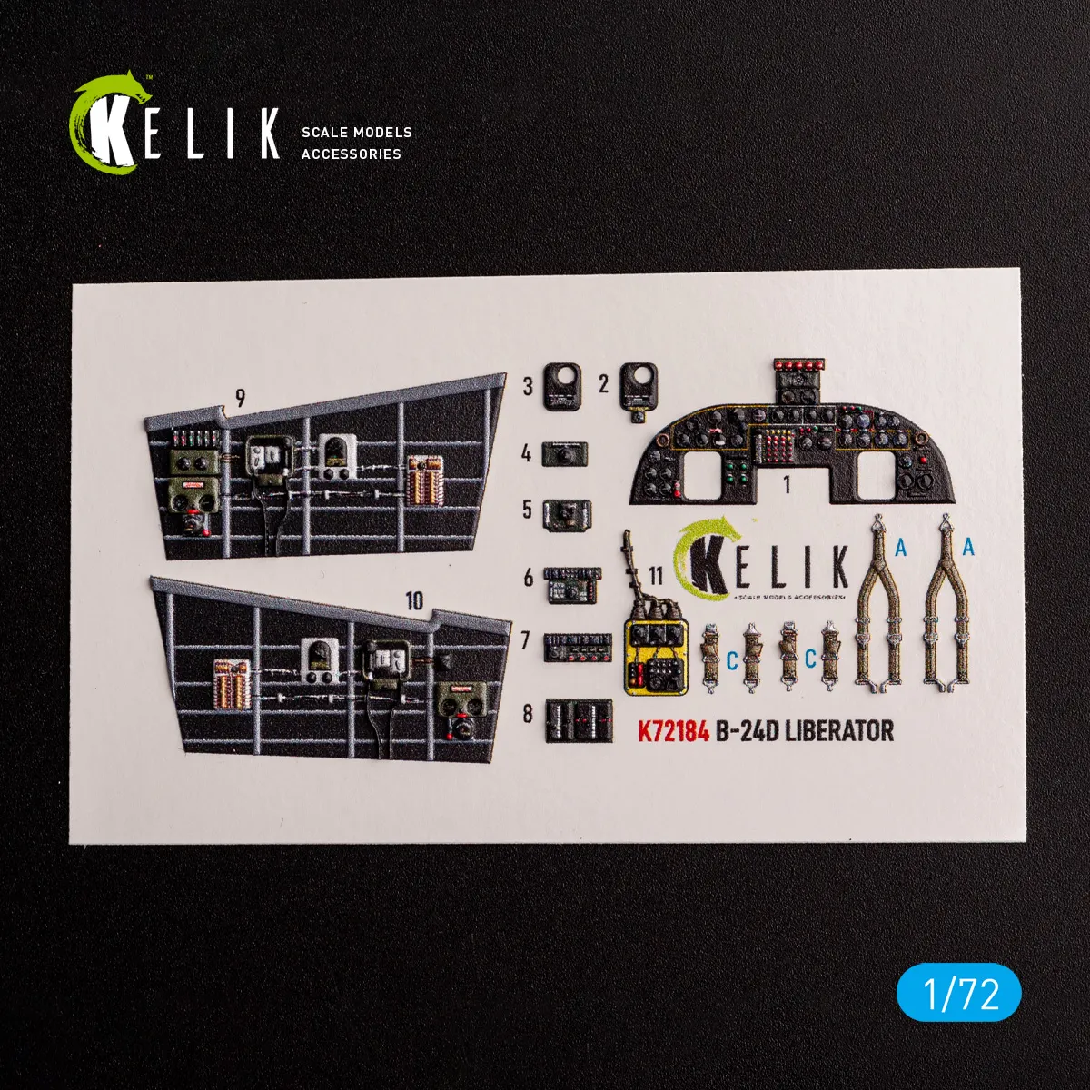 Consolidated B-24D Liberator - interior 3D-decals (designed to be used with Hasegawa kits)