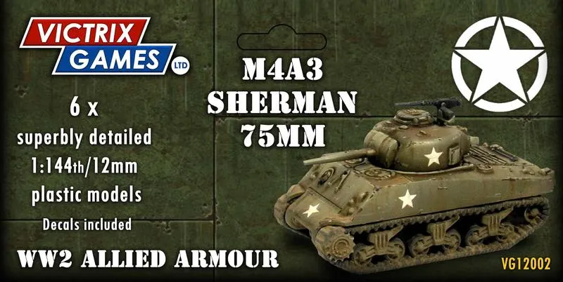 Victrix: Allied Sherman M4A3 75mm 1:144/12mm (6)