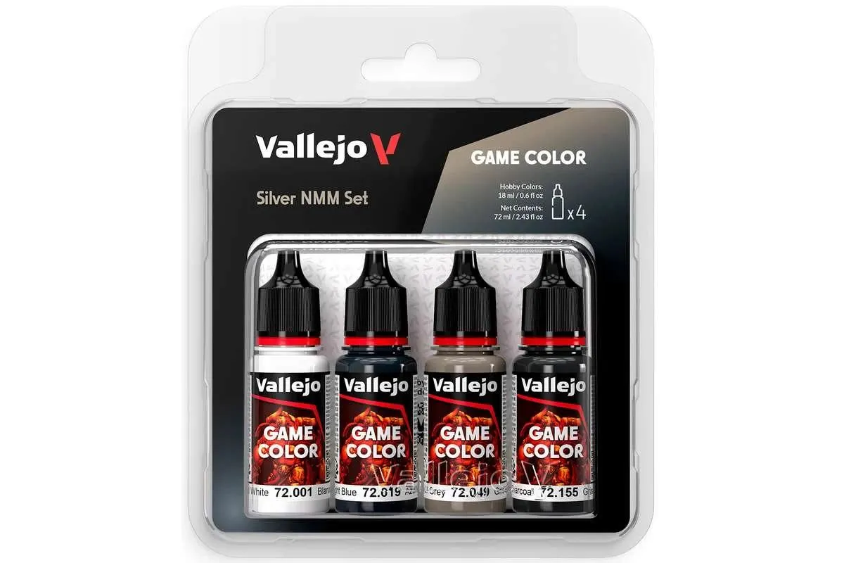 Vallejo Game Color: Silver NMM set (4x18ml)