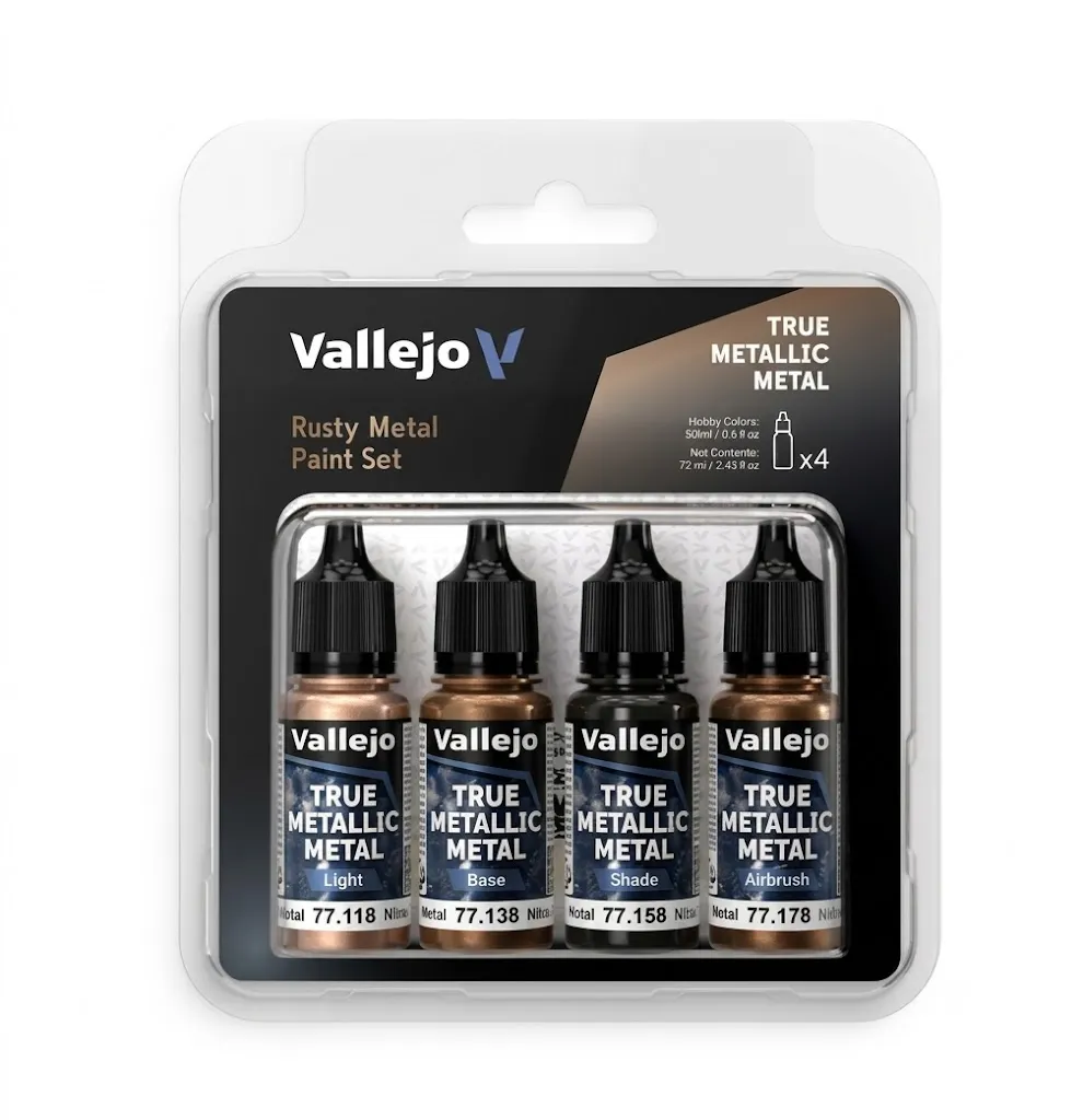 Vallejo True Metallic Metal: Rusty Metal Paint Set (4x18ml)