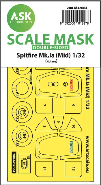 Spitfire Mk.Ia (mid) - double-sided express fit and self adhesive mask (KOT)