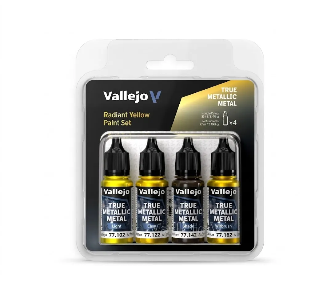 Vallejo True Metallic Metal: Radiant Yellow Paint Set (4x18ml)
