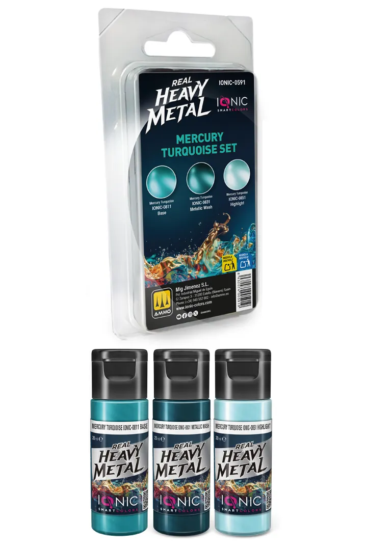 IONIC Real Heavy Metal: Mercury Turquoise Set (3x20 ml)