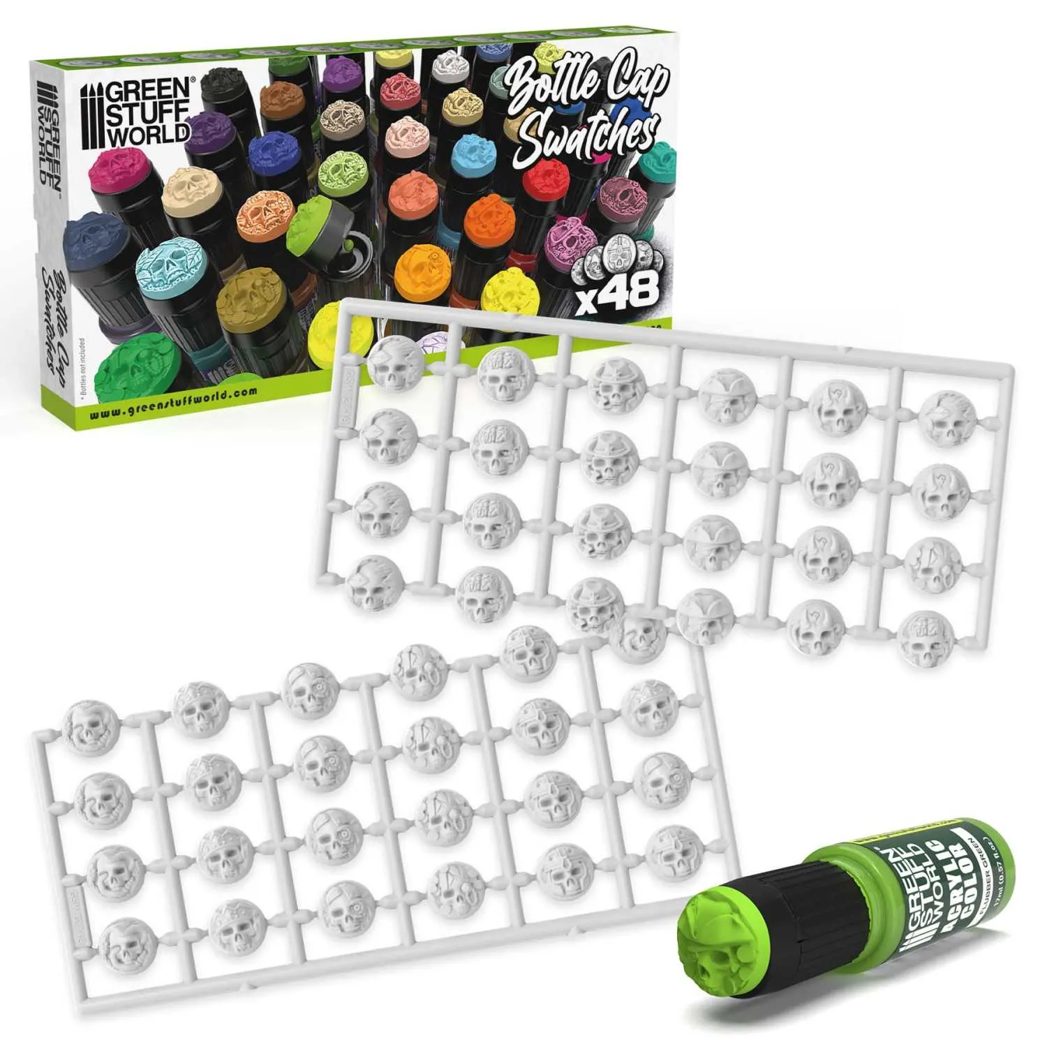 White Bottle Cap Swatches (48)