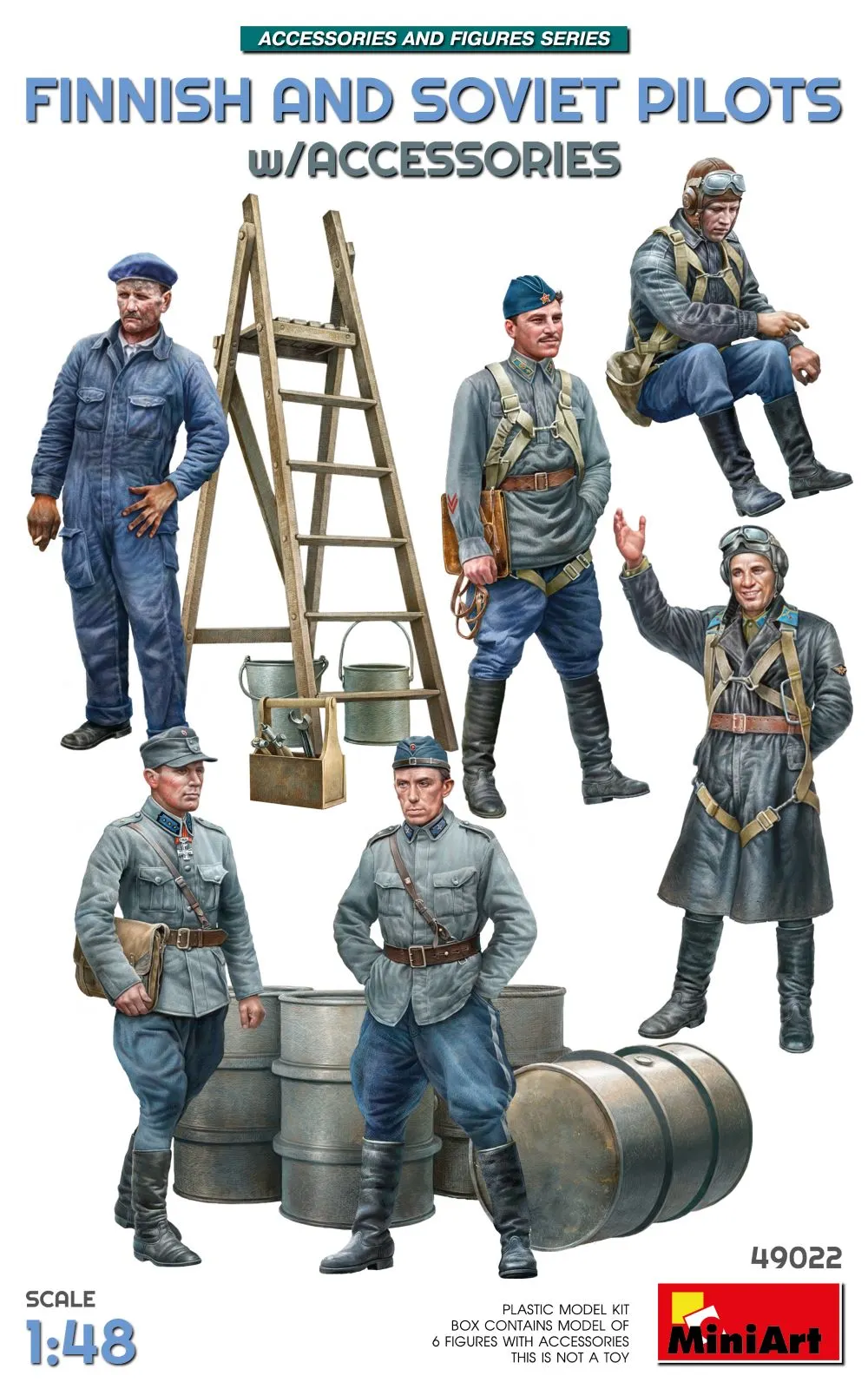 Finnish and Soviet Pilots with Accessories 1:48