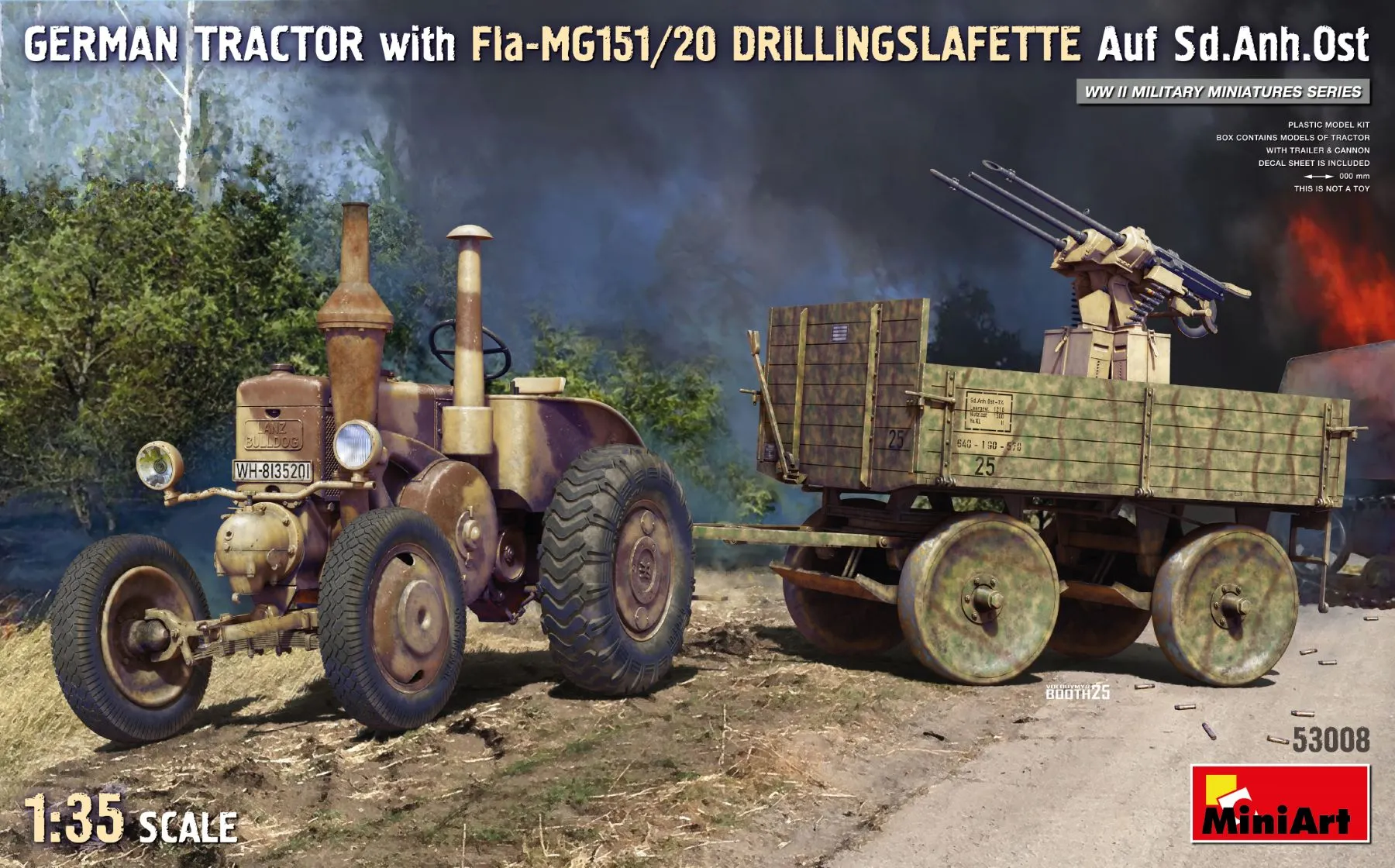 German Tractor med Fla-MG151/20 Drillingslafette Auf Sd.Anh.Ost 1:35