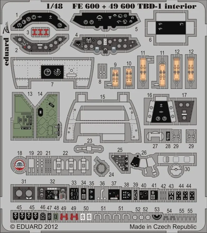 TBD-1 Dauntless - Interior - Color Zoom Photo Etch Set (GWH)
