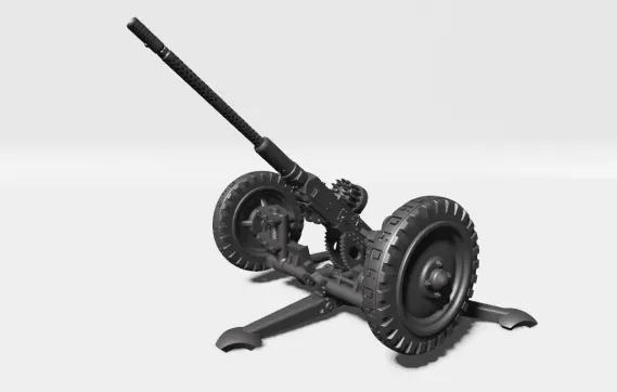 Bofors 20mm Ivakan m/40 Anti Aircraft Gun. 3D 1:72