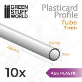 Green Stuff World ABS Plasticard - Profile TUBE 3 mm