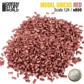 Green Stuff World Miniature Bricks - Red x800 1:24