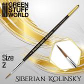 Green Stuff World GOLD SERIES Siberian Kolinsky Brush - Size 2