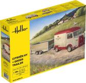 Heller Citroen HY + Goods Trailer 1:24