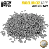 Green Stuff World Miniature Bricks - Grey x800 1:24