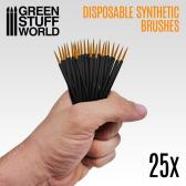 Green Stuff World Disposable Synthetic Brushes, Set of 25