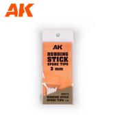 AK Interactive RUBBING STICK SPARE TIPS 3 MM