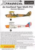 Xtradecal de Havilland DH.82A Tiger Moth, Pt 3 "Overseas Military Operators" - Decals