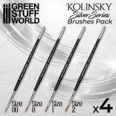 Green Stuff World SILVER SERIES Kolinsky Brush Set