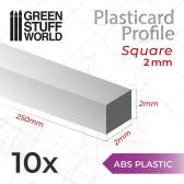 Green Stuff World ABS Plasticard - Profile SQUARED ROD 2 mm