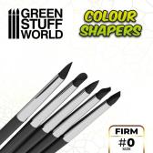 Green Stuff World Colour Shapers Brushes SIZE 0 - BLACK FIRM