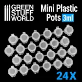 Green Stuff World 24x Mini Plastic Pots 3ml